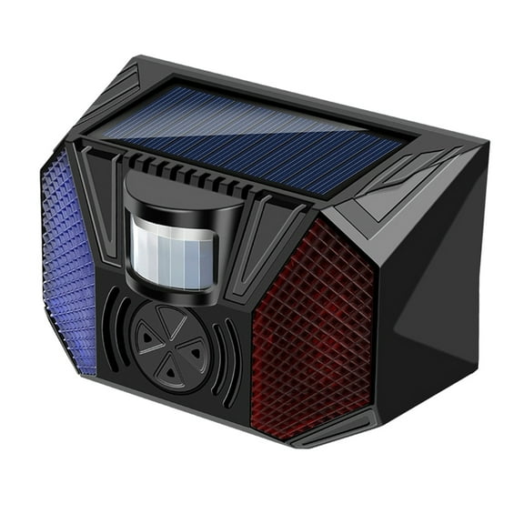 Motion Activated Solar Alarm With Loud Decibel Siren&Flashing Warning LED Lights