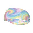 thumbnail image 1 of Motion Adornment Sweatband 15 In Both Men And Women Can Stretch Breathable Soft Perspiration For Hiking Walking Running Exercise Aliceblue Tie-Dye Background Rainbow Colors_3, 1 of 8