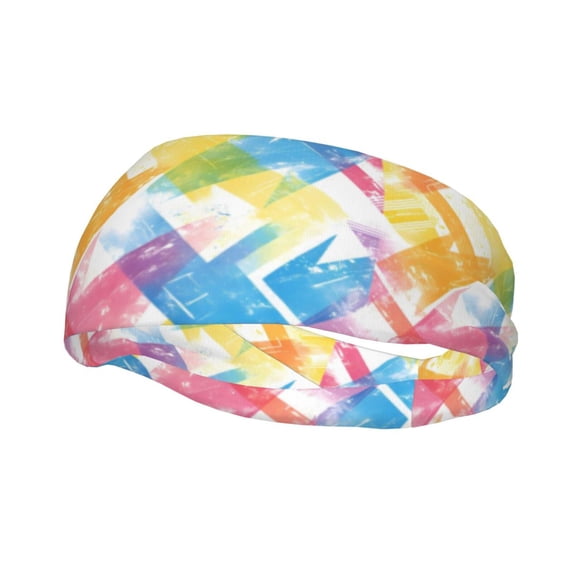Motion Adornment Sweatband 15 In Both Men And Women Can Stretch Breathable Soft Perspiration For Hiking Walking Running Exercise Aliceblue Tie-Dye Background Rainbow Colors (2)