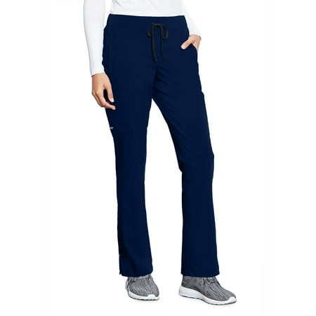 Motion By Barco MOP001 Women's Four Pocket Cargo Side Inset Drawcord Scrub Pant Navy M