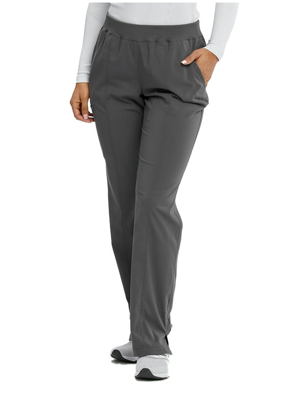 Motion By Barco MOP002 Women's Three Pocket Cargo Rib Waist Scrub Pant Pewter XS
