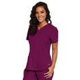 thumbnail image 1 of Motion By Barco MOT001 Women's Jill Three Pocket V-Neck Princess Seam Scrub Top Wine XL, 1 of 2