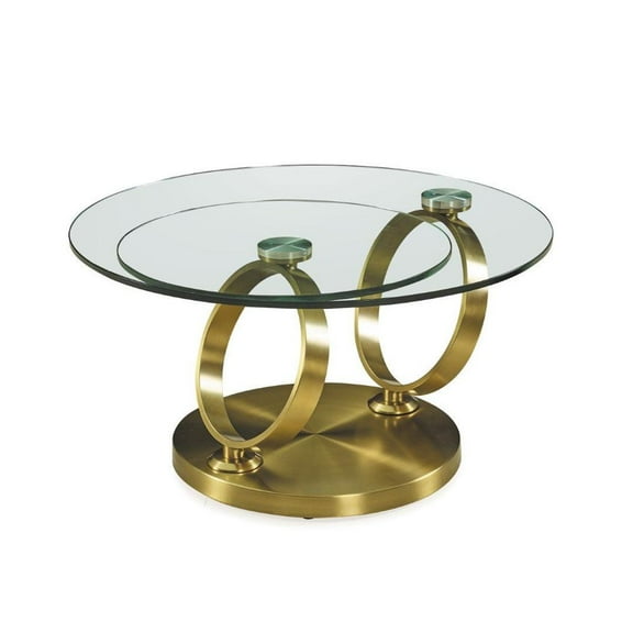 Motion Coffee Table with Glass Gold Base