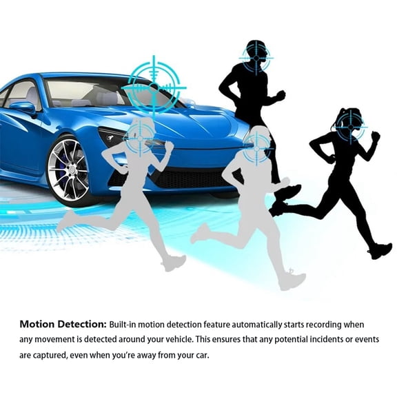 Motion Detection Dashcam Dash Cam 1080P High Definition 2inch Display Screen 3 Channel Driving Recorder with Loop Recording Motion Detection Infrared Night Vision