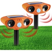Paddsun Motion Detection LED Light 2-Pack Solar Ultrasonic Animal Repeller Cat Squirrel Raccoon Deer Mouse Fox Wateproof