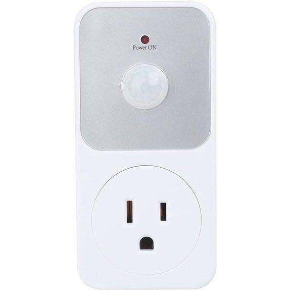 Motion Detection Sensor Power Socket Switch, 110V PIR Infrared Electrical Outlet with 1800W Load Capacity for Garage, Hallway or Indoor Security Lighting