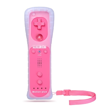 Motion Plus Remote Controller for Nintendo Wii / Wii U Console Video Games with Case Pink