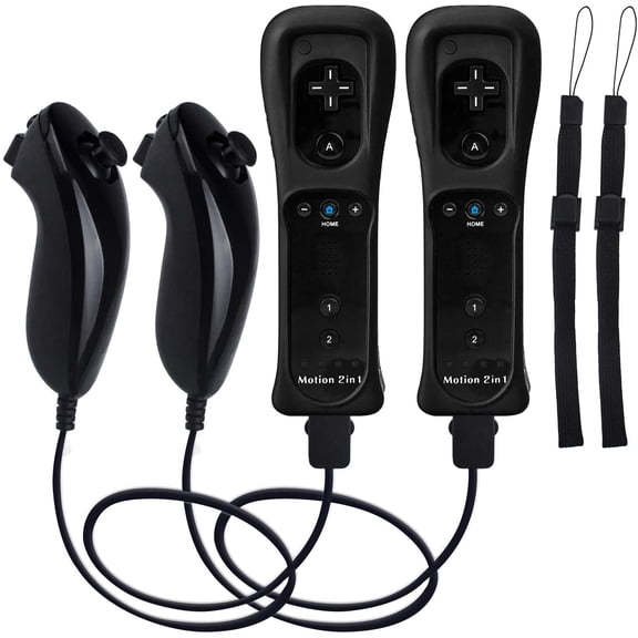 Motion Plus Wii Controllers 2Packs with Nunchucks Remote Compatible for wii and U Built in