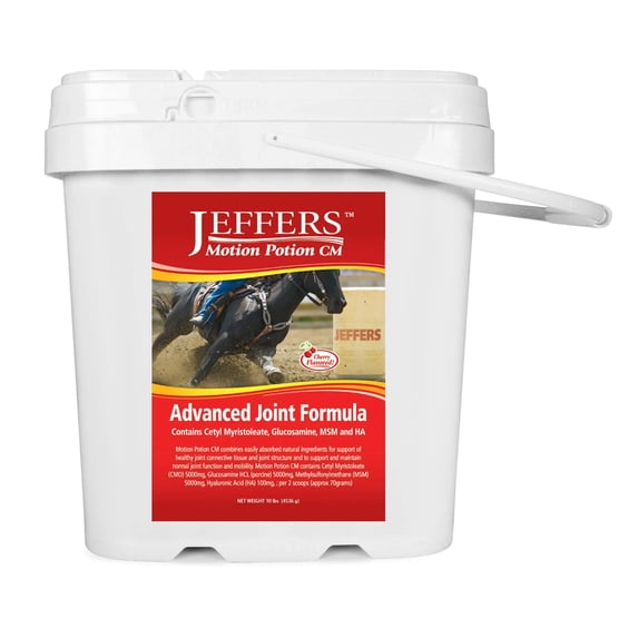 Jeffers Equine Motion Potion CM Horse Joint Supplement Powder with Glucosamine, 10 lb - MSM, Hyaluronic Acid & Cetyl Myristoleate | Supports Cartilage, Mobility & Flexibility | Cherry Flavor