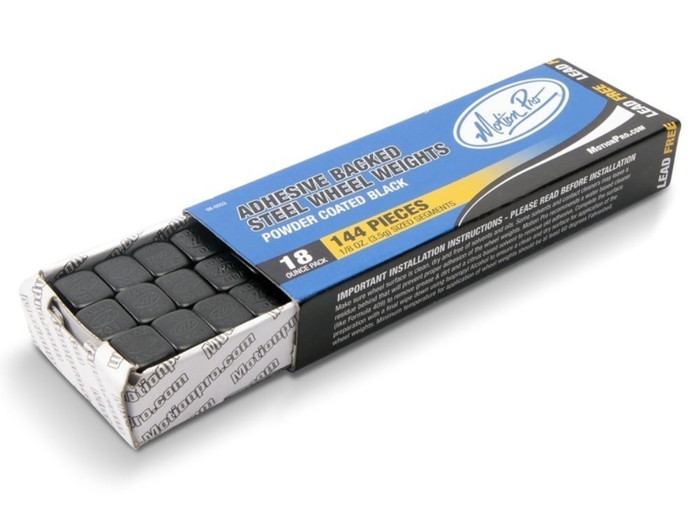 Motion Pro Adhesive Black Steel Wheel Weights 144pc 1/8oz Weights (08