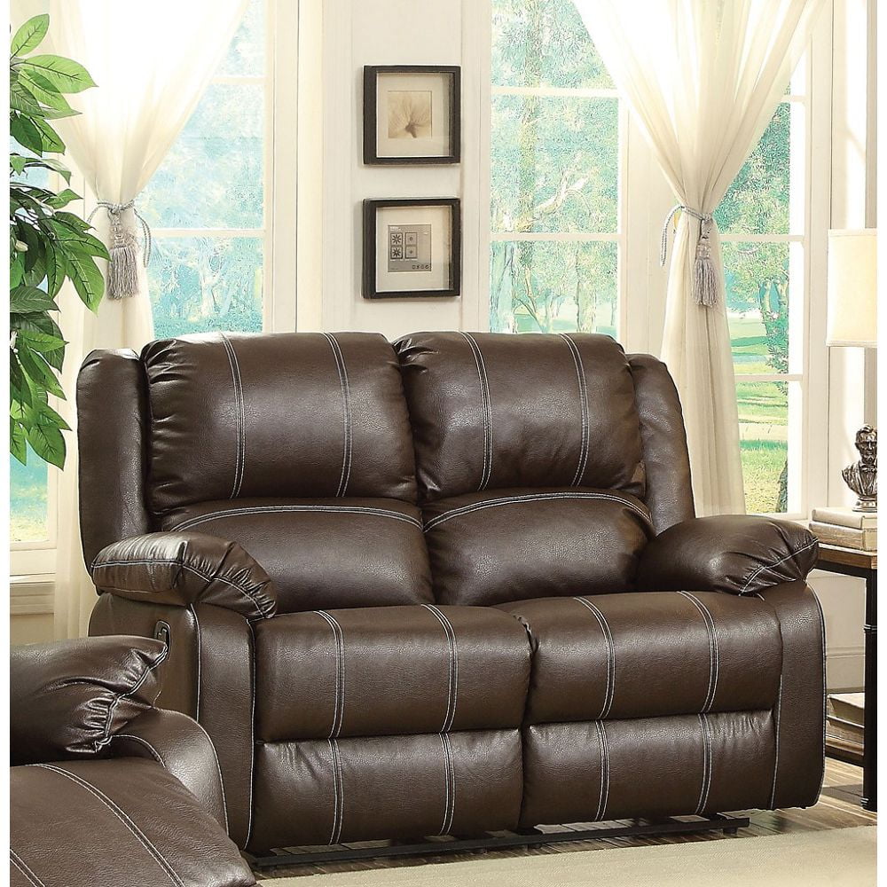 Motion Recliner with Pillow Top Armrest and Tight Seat & Back Cushion, Manual Reclining Mechanism - Black