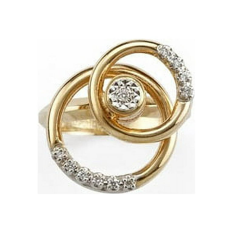 Motion Ring With Double Tier Diamond Accented in 14K Yellow Gold FL855