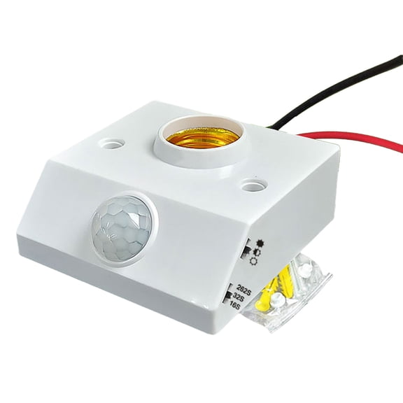 Motion Sensing Light Sockets Energy Saving Lamp Holder Ceiling Light Adapter Provides Intelligent Lighting Control for E27