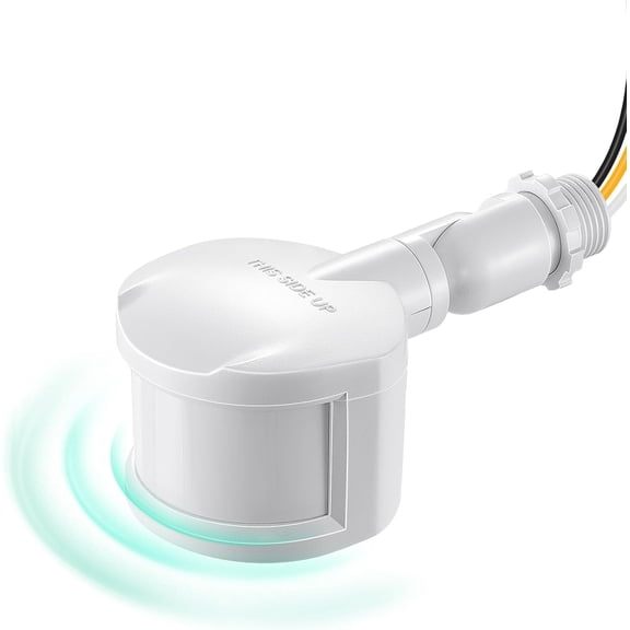 Motion Sensor, 180-Degree Replacement Motion Detector for Security Floodlights, 120V Adjustable Time & Detection Sensitivity Range Up to 60 Feet, 3 Modes Pir Motion Sensor, White, UL Listed