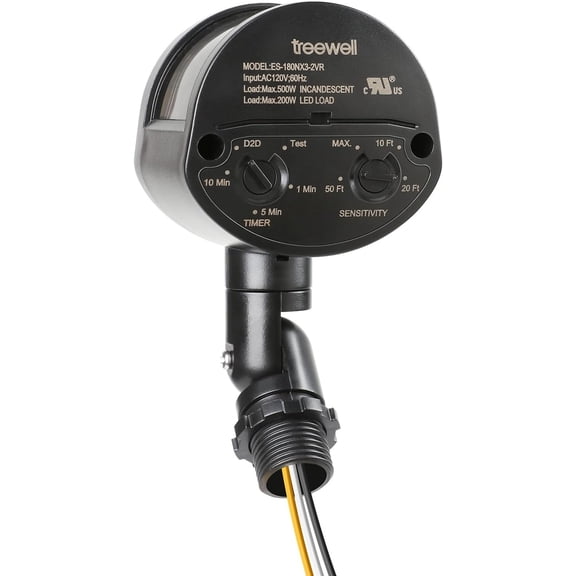 Motion Sensor, 180-Degree Replacement Motion Detor, Adjustable Time & Detion Sensitiity Up to 60 Feet Range, 3 Working Modes Pir Motion Sensor for Security Floodlight, , UL Lted