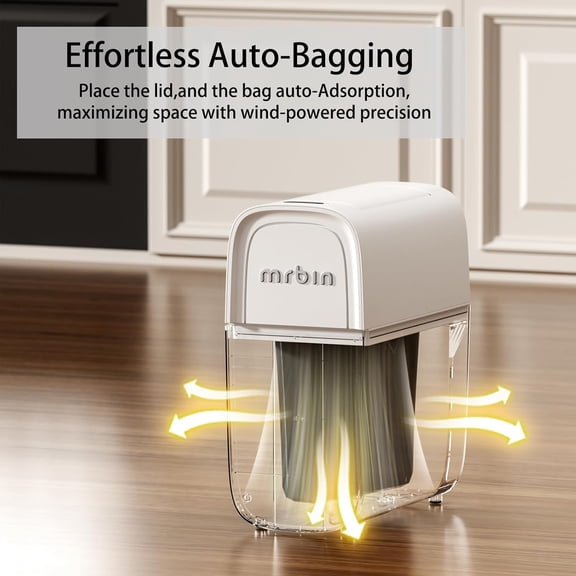 Motion Sensor Adsorption Bathroom Trash Can with Lid, 12L/3.17gal Automatic Slim Electric Narrow Plastic Waste Basket for Near Desk Office, Bedroom, Kitchen, Rv, White