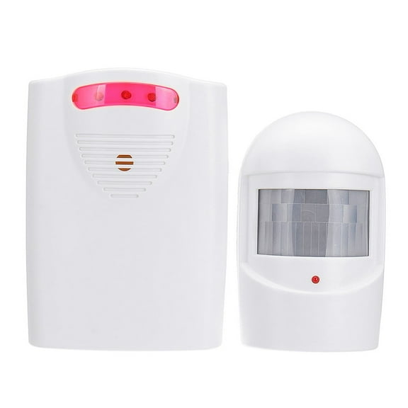 Motion Sensor Alarm Wireless Driveway Alarm Wireless Doorbell Battery Powered Home Security Door Sensor Chime White 1 Pack