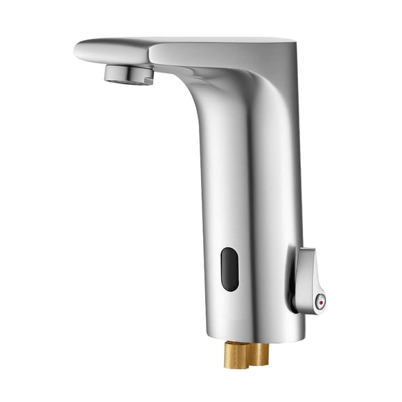 Motion Sensor Bathroom Faucet,Hands-Free Automatic Sink Tap with Adjustable Temperature,Battery-Powered Brushed Nickel for 9/16" Pipe