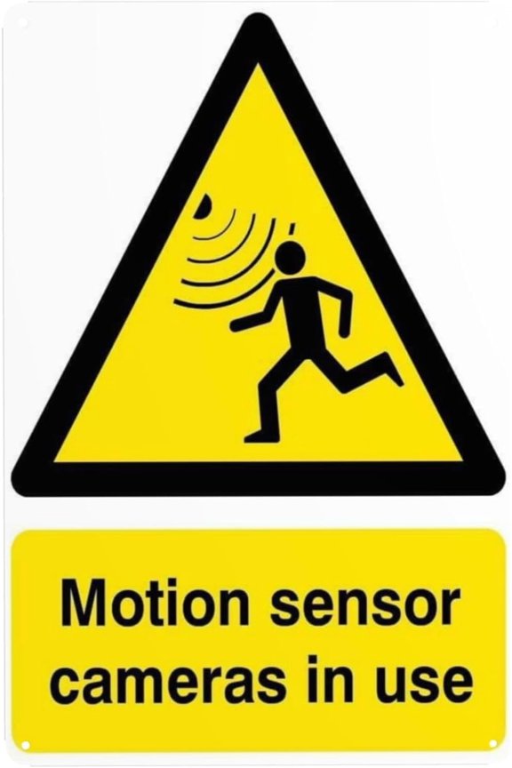 Motion Sensor Cameras in Use Sign – 8x12 Inch Reflective Aluminum,UV Protected & Weatherproof Metal Sign,HighVisibility Security Warning for Home,Business or Driveway