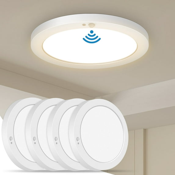 Motion Sensor Ceiling Light Indoor Wired PIR, 2700/3000/3500/4000/5000K, Motion Sensor Closet Light 7 in, 12W, Timer, Motion Activated Flush Mount Ceiling Light for Hallway, Pantry