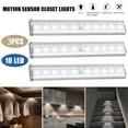thumbnail image 1 of Motion Sensor Closet Lights,10 LED Motion Sensor Lights, Stick-on Anywhere Wireless Battery Operated Night Light Bar, Safe Lights for Closet Cabinet Wardrobe Stairs, 3 Pack, 1 of 10