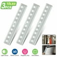 thumbnail image 1 of Motion Sensor Closet Lights, Cordless Under Cabinet Lighting, Wireless Stick-on Anywhere Battery Operated 10 LED Motion Sensor Night Light, Safe Lights for Cabinet Wardrobe Stairs (3 Pack), 1 of 9