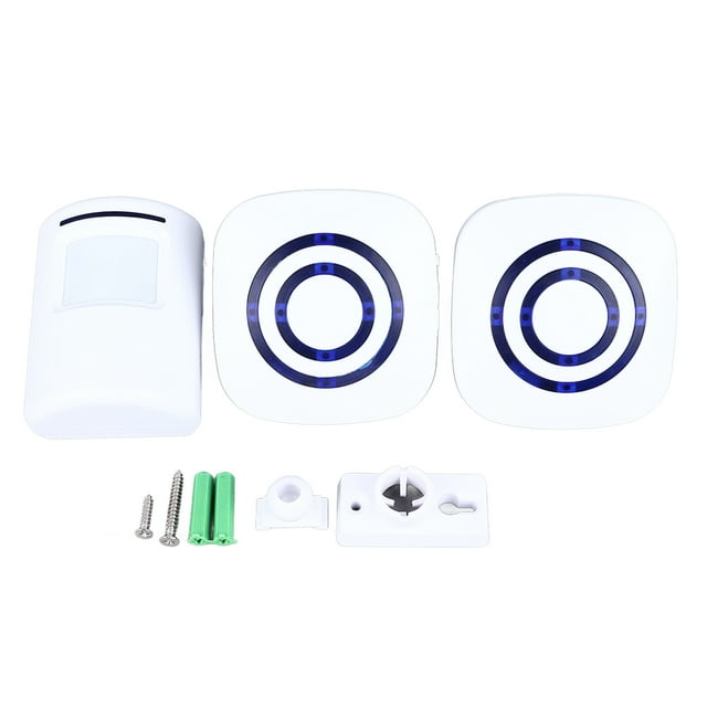 Motion Sensor Doorbell Wireless Door Entry Bell Plug in Receiver with Two Transmitter US