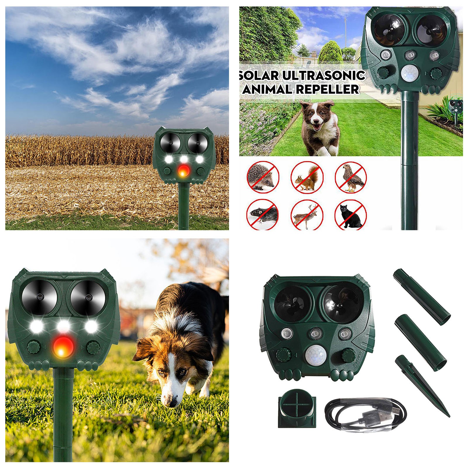 Motion Sensor Driver Solar Powered Bird Cat Dog Bat Squirrel Raccoon