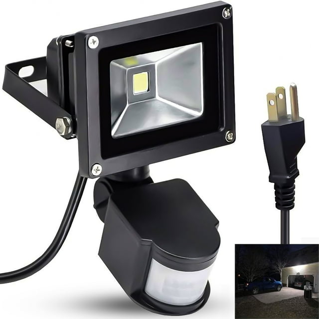Motion Sensor Flood Lights Outdoor, 10W Induction LED Lamp IP65