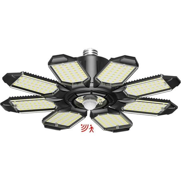 Motion Sensor Garage Light, 25000LM 250W Garage Ceiling Led Motion Activated,Motion Sensor Light Indoor with Dusk to , E26 Screw in Shop Light for Basement Barn Attic Warehouse