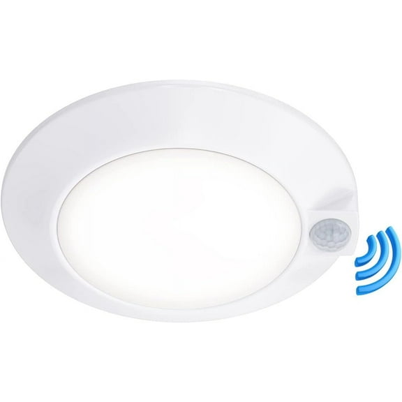 Motion Sensor LED Ceiling Light, 120V CRI90 23W 3000K Warm White, 12 inch Dimmable LED Disk Light for Closet,Garage,Walk-in Closet,Landry Room,Pantry White Finish - 1PK