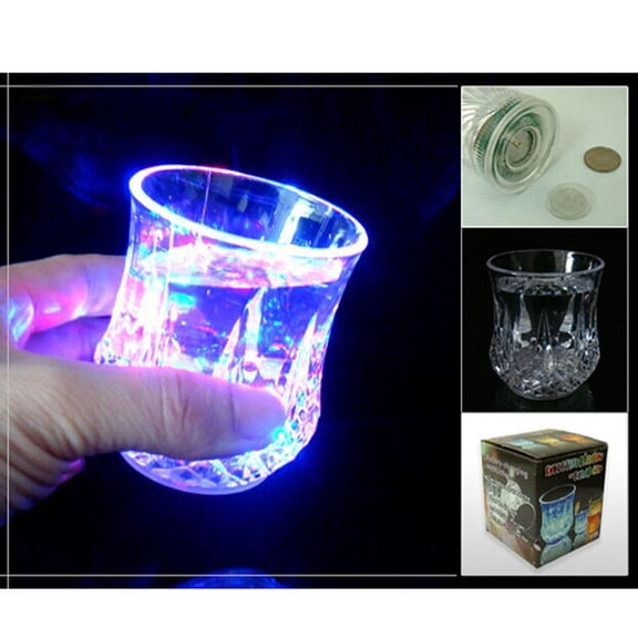 Motion Sensor LED Glowing Cup, Colorful Light Up Flashing Tumbler with Induction, Novelty Party Drinking Glass, Creative Color Changing Drinkware for Gathering and Celebration