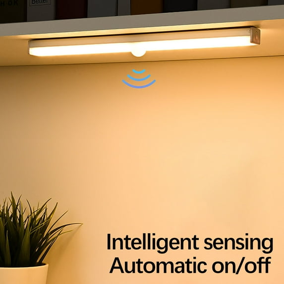 Motion Sensor LED Light Bar | Wireless Rechargeable Night Light with Magnetic & Adhesive Mount | Auto On/Off for Closets, Cabinets & Hallways | Warm White Light