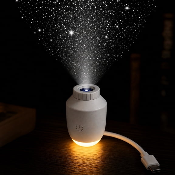 Motion Sensor LED Night Light, USB-Powered Star Projector with 3 Projection Discs for Bedroom, Kids Room, Nightstand