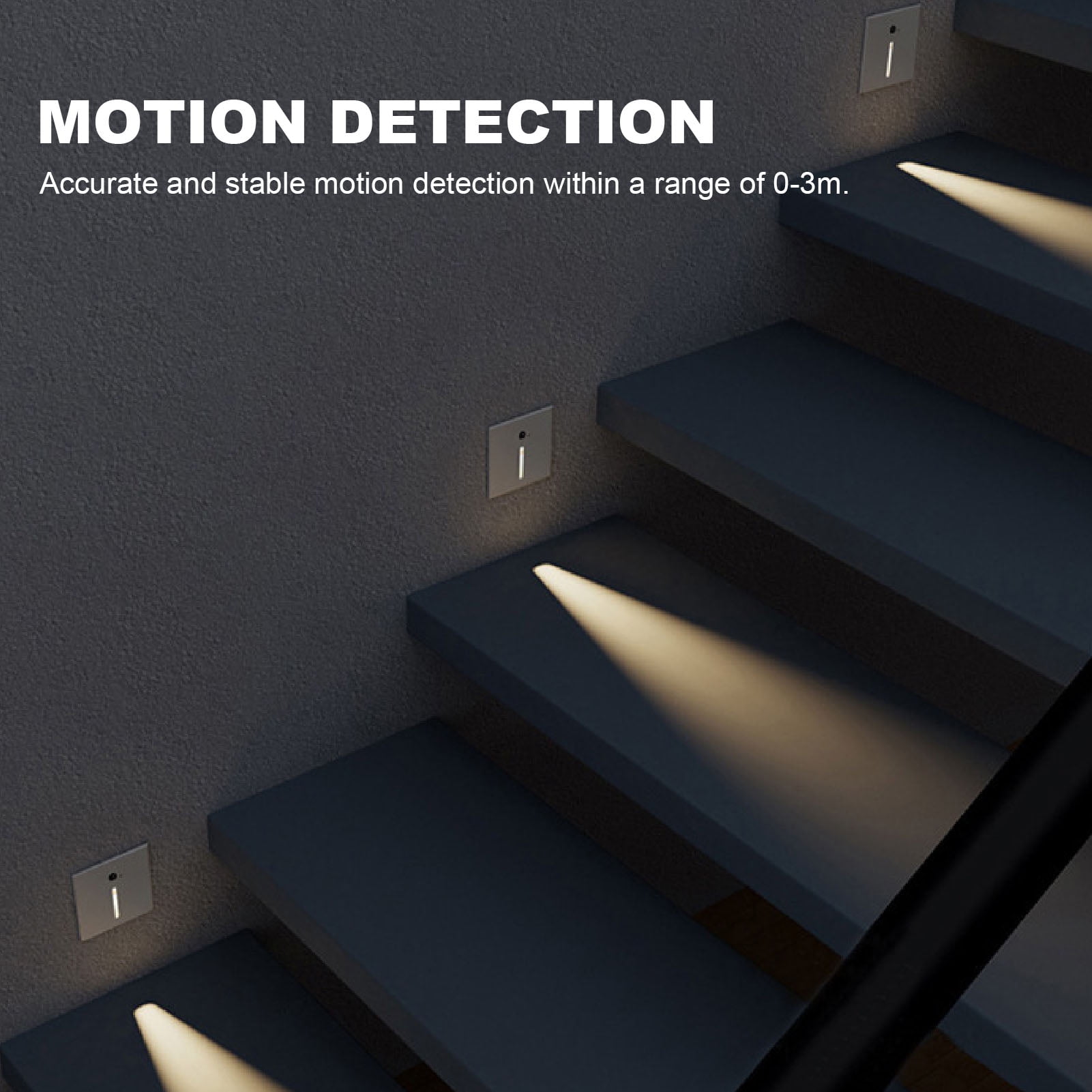 Motion Sensor LED Step Light, 4000K, 3W, Indoor Stair Hallway ...