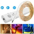 thumbnail image 1 of Motion Sensor LED Strip Light | Battery Operated Under Cabinet Lighting | Flexible Warm White PVC | Cuttable 3.28ft | 90 LEDs | Mount | For Closet, Pantry, Locker, Bedroom, Shelf, 1 of 8