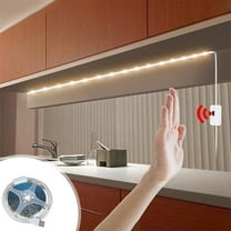 Motion Sensor LED Strip Lights, 2m/6.56ft USB-Powered Under Cabinet Lighting for Wardrobe, Stairs, Pantry, Cupboard, Bed, Locker - White, IP65, Human Infrared Sensing