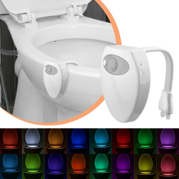 Motion Sensor LED Toilet Night Light - Automatic Bathroom Bowl Lamp for Night Navigation, Energy-Efficient Design