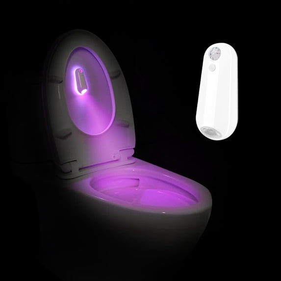 Motion Sensor LED Toilet Night Light, RGB Color Changing Rechargeable Toilet Light, Indoor Bathroom Night Light with Motion Activated for Bathroom Decor