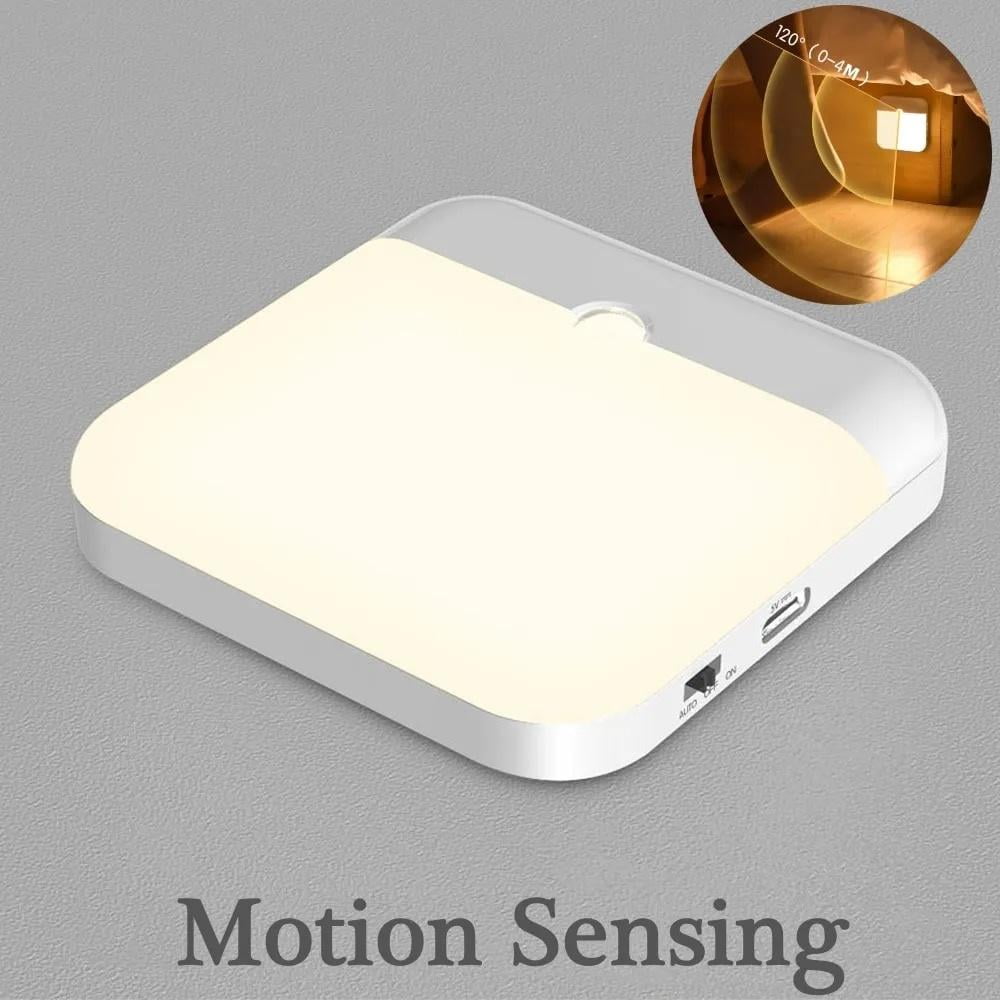 Sensor Led Usb Recharge Motion Sensor Led Light USB Charging Square Lamp | Emitting Color: Warm ...