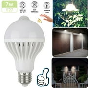 Motion Sensor Light Bulbs Outdoor ,Security LED Bulb, Indoor E27 Bulb for Garage Front Door Porch Stairs Hallway(1 PACK)
