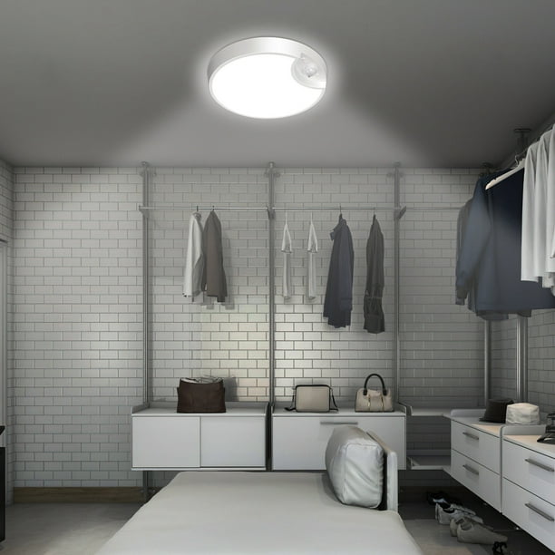 Motion Sensor Light Indoor Battery Operated, LED Ceiling Light with Remote Control, for Stairs Garage Bathroom, 3 Colors