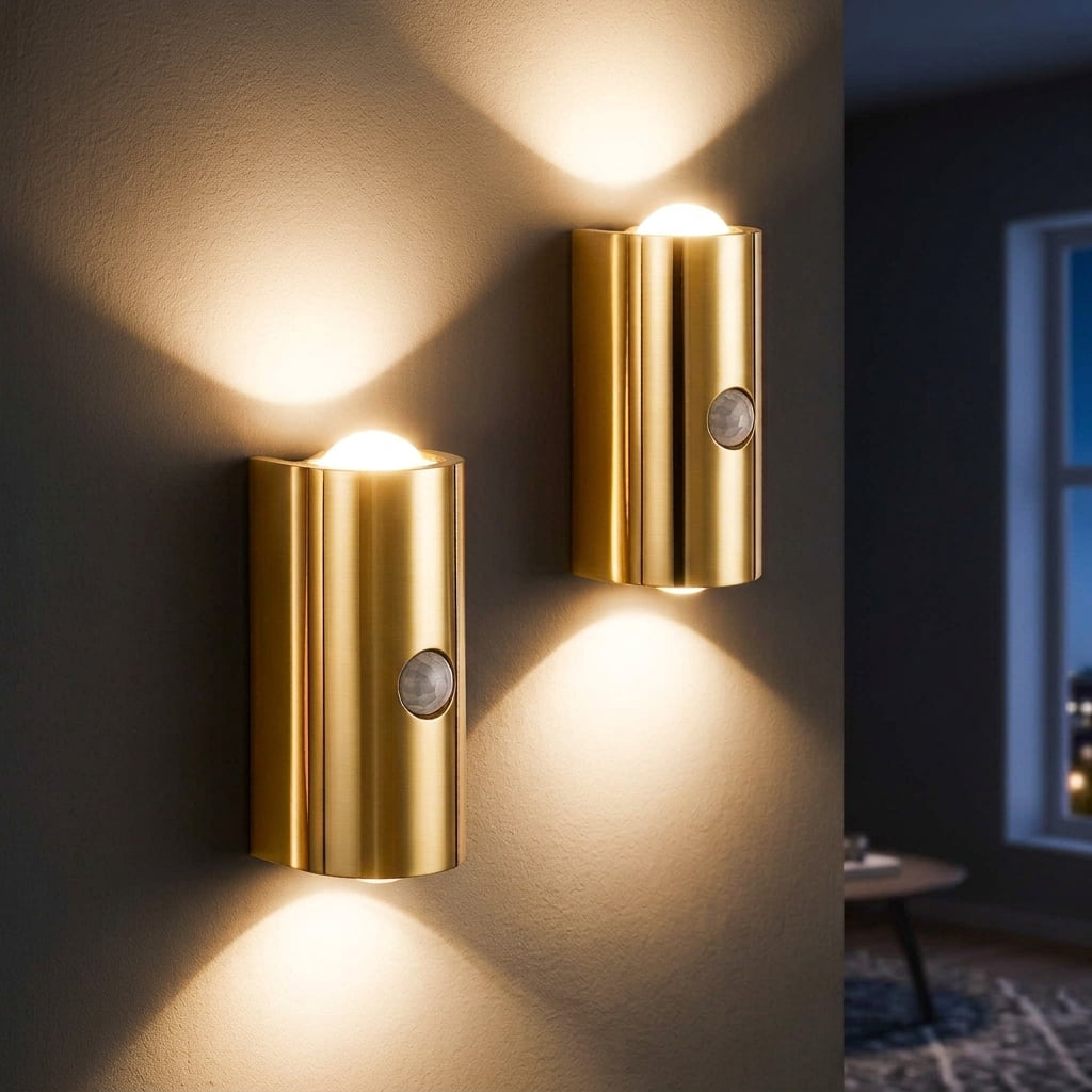 Motion Sensor Light Indoor Set of 2, Magnetic Wall Light & Lampara de Pared Recargable, Lamparas de Pared Decorativas Inalambricas para Habitacion