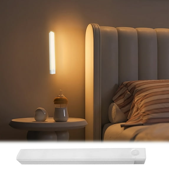 Motion Sensor Light, LED Night Light, Rechargeable Magnetic Motion-Activated Light with Type-C Charging, Warm White Light for Hallway Bathroom Bedroom