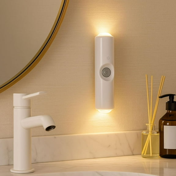 Motion Sensor Light Motion Sensor Night Light Rechargeable Magnetic LED with 3 Color Dimmable RGB Ambient Lighting for Stairs and Hallways,White 1Pcs JASKFLY