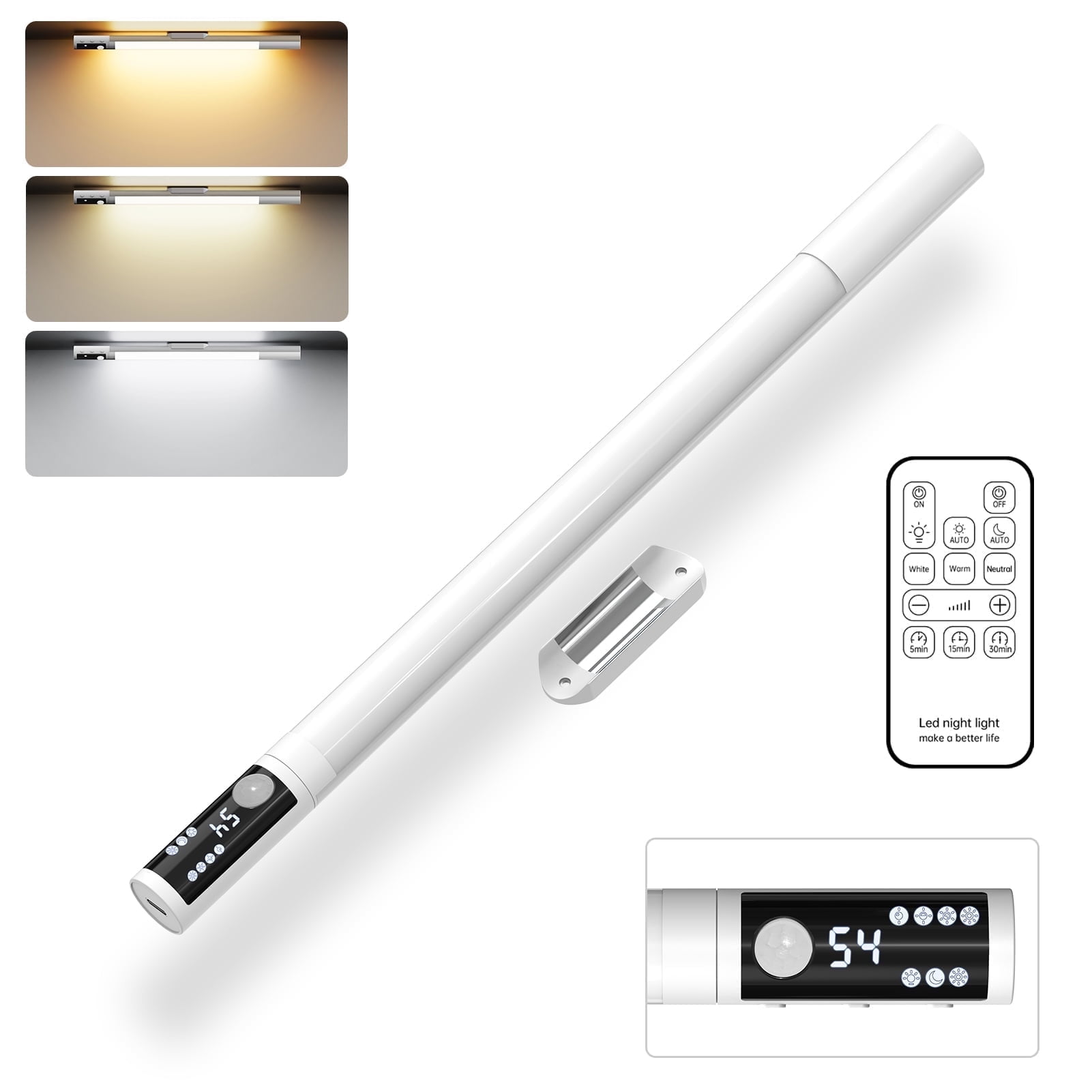 LED Bar Lights Cabinet Light Motion Sensor Light USB TYPE-C Ultra-thin Portable Night Light For Kitchen Cabinet Bedroom Wardrobe - 39 - View #4