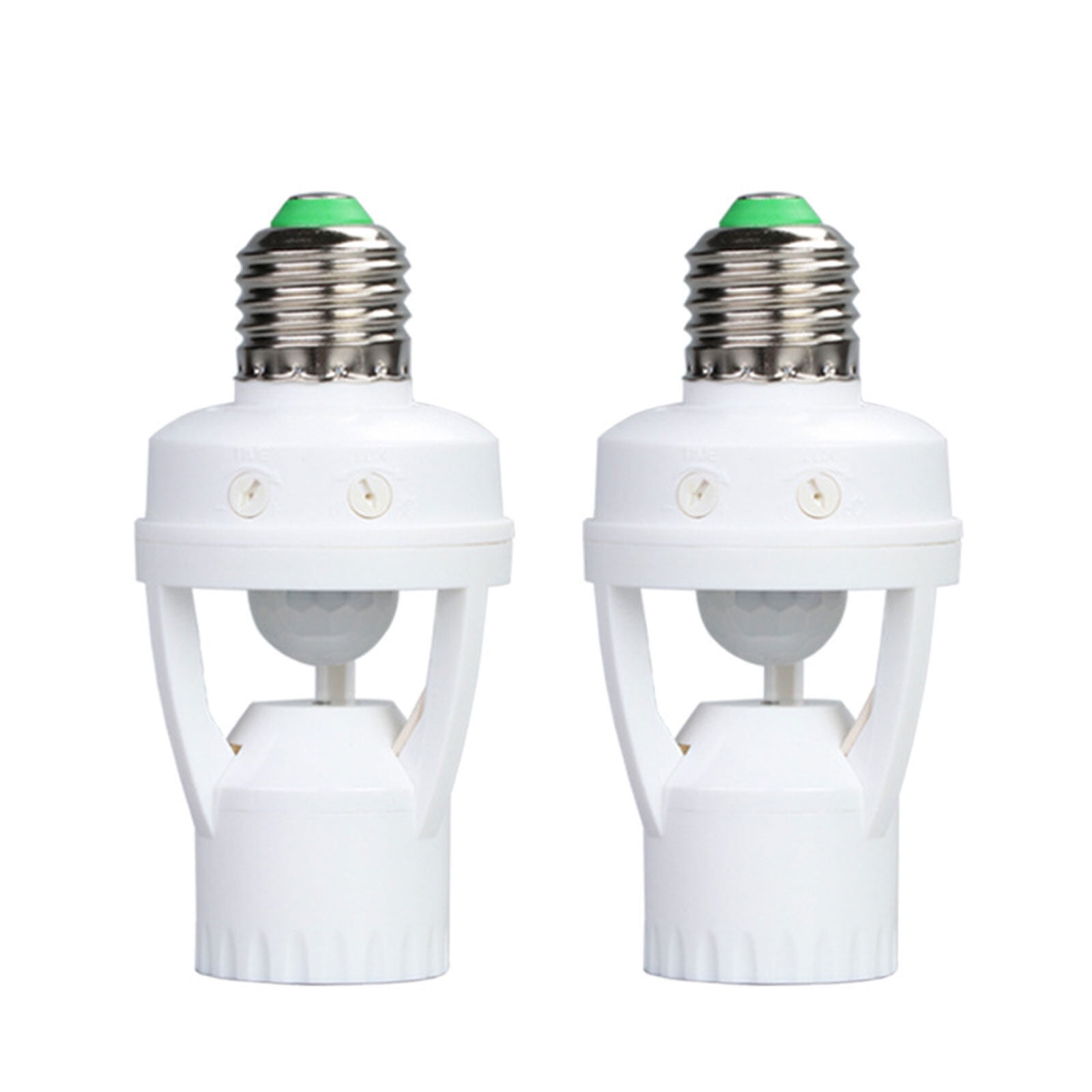 E27 PIR Motion Sensor Light Socket, 100240V/AC, Auto OnOff, Indoor/Outdoor Use (2Pack