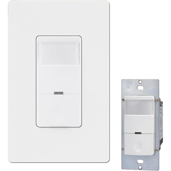 Motion Sensor Light Switch - 120-277V Wall Switch Sensor, Occupancy and Vacancy Sensor for Bathroom, Gara, Laundry Room, Closet, Works with Any Bulb, Single-Pole,