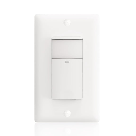 Motion Sensor Light Switch, PIR Motion Detection Wall Switch with Adjustable Sensitivity, OCC/VAC Selectable, Neutral Wire Required, Single Pole Occupancy Sensor for Bathroon, Laundry