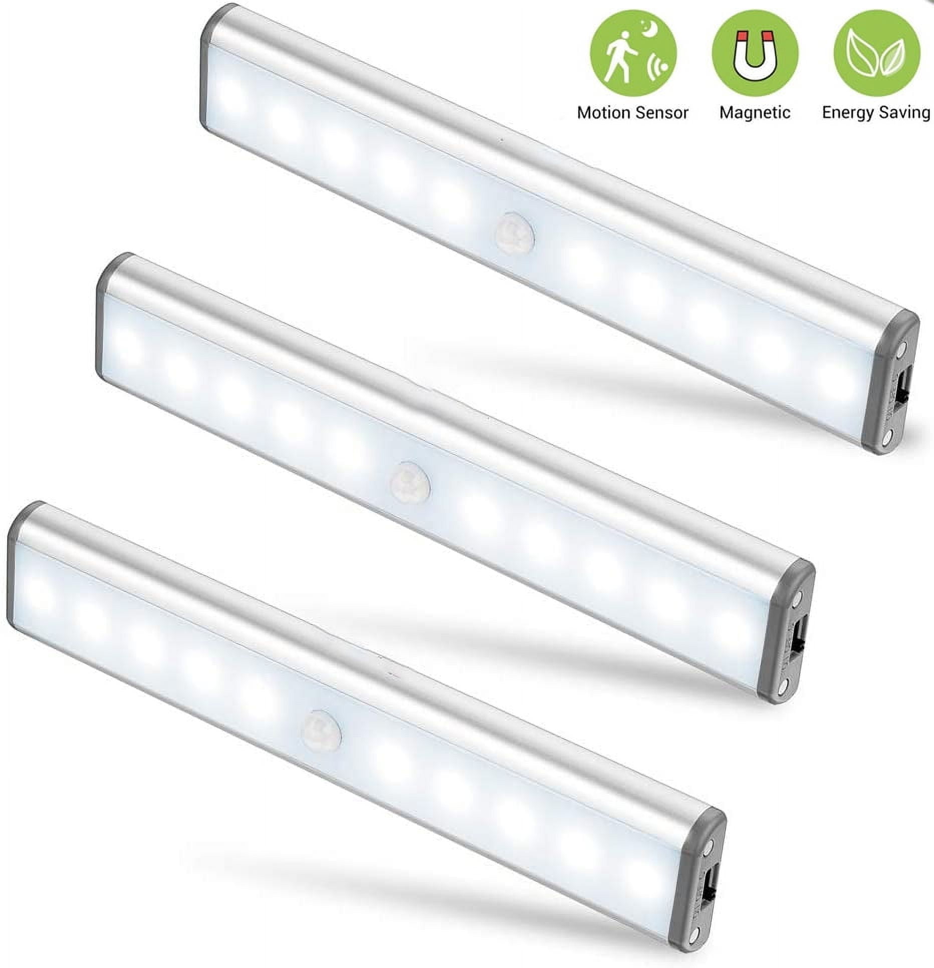 Motion Sensor Light Under Cabinet Lighting Wireless Closet Light Battery Operated LED Lights for Room Stick on Lights Under Counter Light,3Pack
